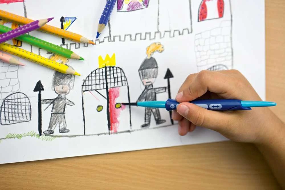 Akvareliniai spalvoti pieštukai Faber-Castell Grip, tribriauniai, 6 spalvų