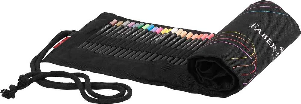 Spalvoti pieštukai Faber-Castell Juodas Edition, 72 spalvos su suvyniojamu dėklu