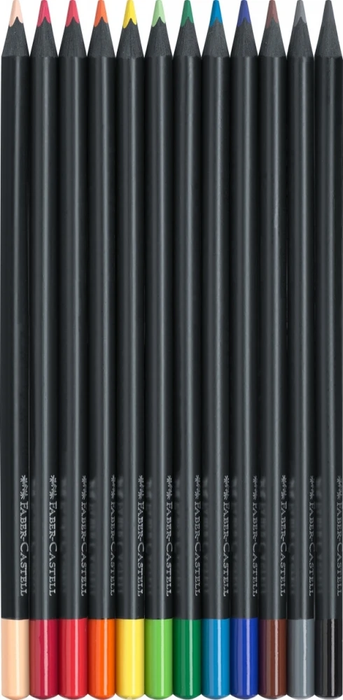 Spalvoti pieštukai Faber-Castell, Juodas Edition, 12 spalvų