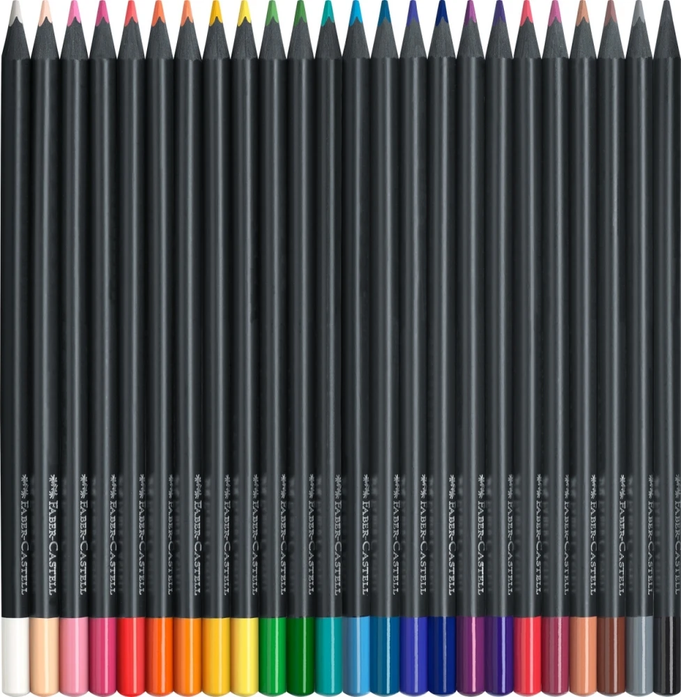 Spalvoti pieštukai Faber-Castell, Juodas Edition, 24 spalvos