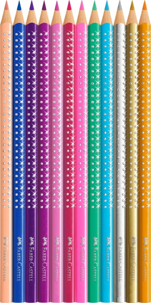 Spalvoti pieštukai Faber-Castell Sparkle, 12 spalvų