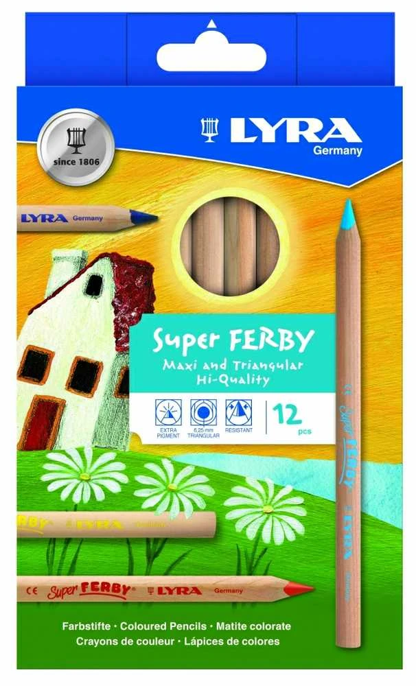 Lyra Spalvoti pieštukai Fila Ferby, tribriauniai, 12 spalvų