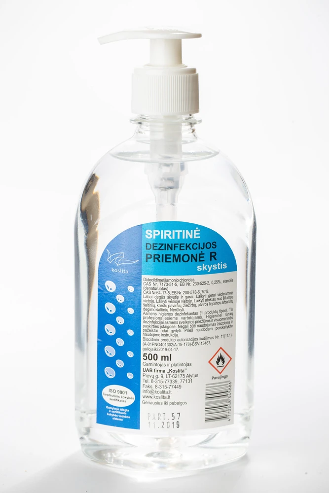 Jx16Bsma Dezinfekcinė spiritinė priemonė rankoms, su dozatoriumi, 500 ml