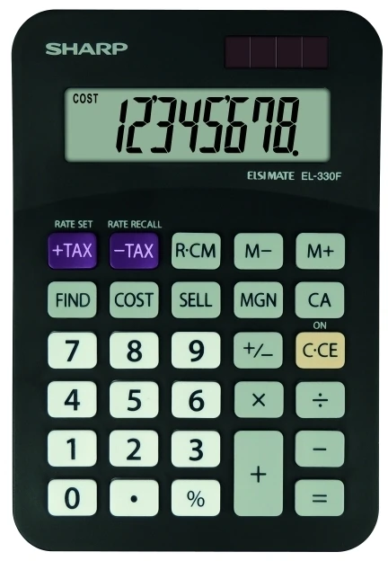 Skaičiuotuvas Sharp EL 330F, juodas