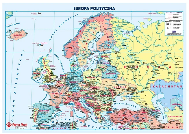 Panta Plast Stalo patiesalas PantaPlast Europos žemėlapis 59.5×36.5cm