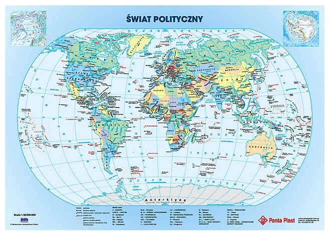 Panta Plast Stalo patiesalas PantaPlast Pasaulio žemėlapis 59.5x36.5cm