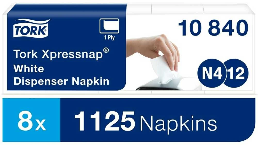 Stalo servetėlės Tork Universal N4 (10840), 1 sluoksnis, baltos spalvos, 225 vnt, (įpak,5vnt)