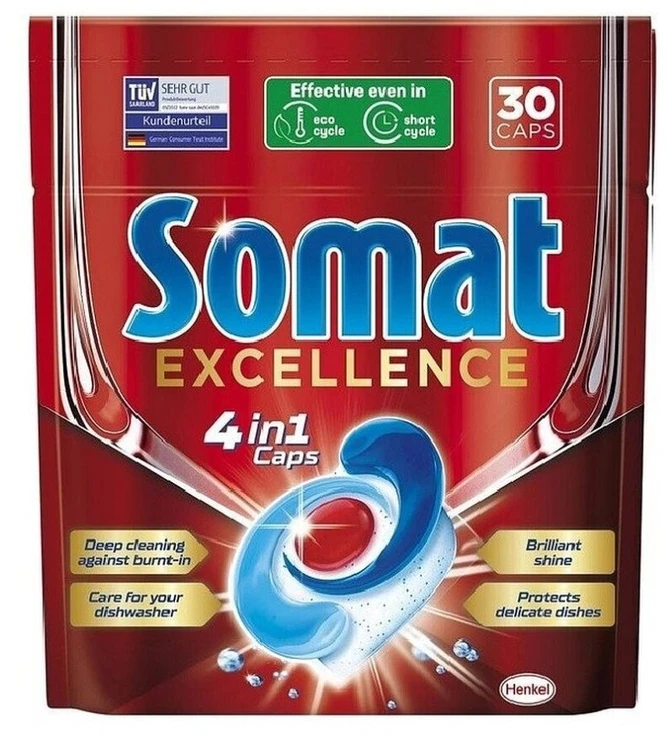 Kapsulės indaplovėms SOMAT, 30 vnt.