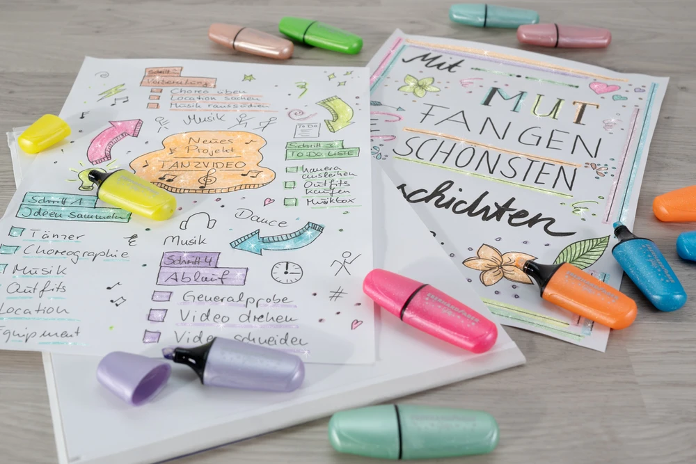 Teksto žymekliai EberhardFaber, mini, blizgūs, neoniniai, 5 spalvų