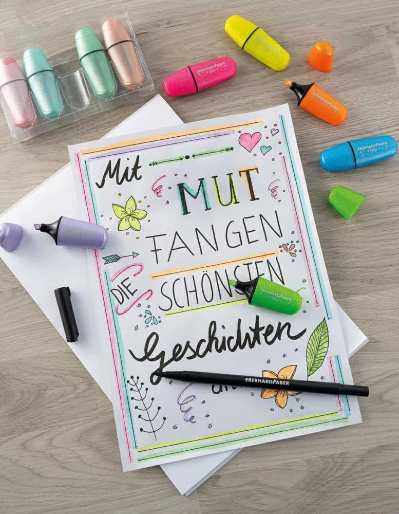 Teksto žymekliai EberhardFaber, mini, blizgūs, pasteliniai, 5 spalvų