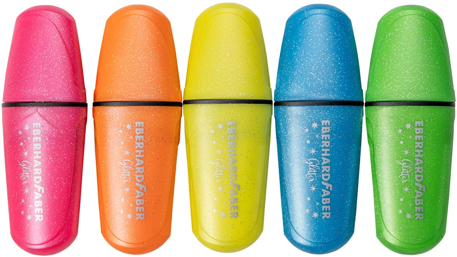 Teksto žymekliai EberhardFaber, mini, blizgūs, neoniniai, 5 spalvų