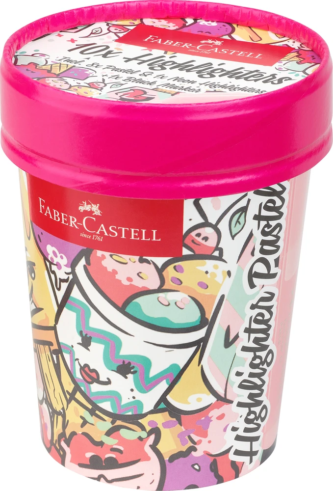 Teksto žymekliai Faber-Castell Ice Kreminis Pastel 10 vnt./pak.