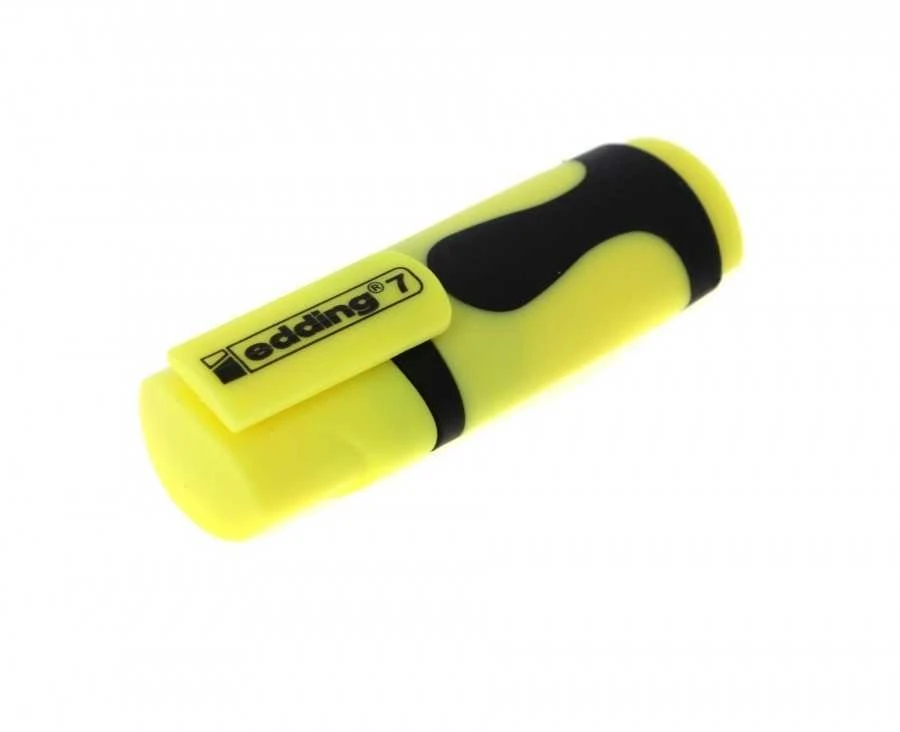 Teksto žymeklis Edding Mini e-7, kirstu galiuku, 1-3mm, geltonos spalvos, 1vnt