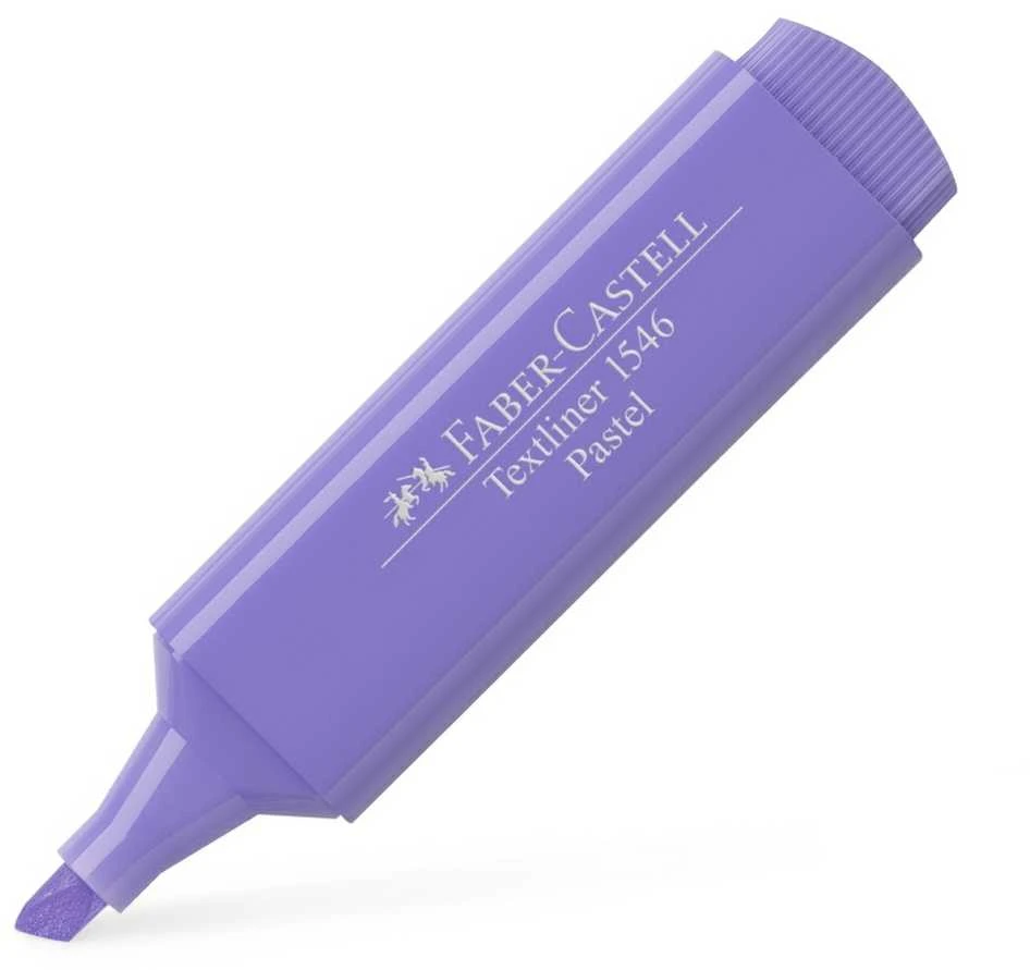 Teksto žymeklis Faber-Castell 1546, 1-5mm, kirstu galiuku, pastelinės violetinės spalvos
