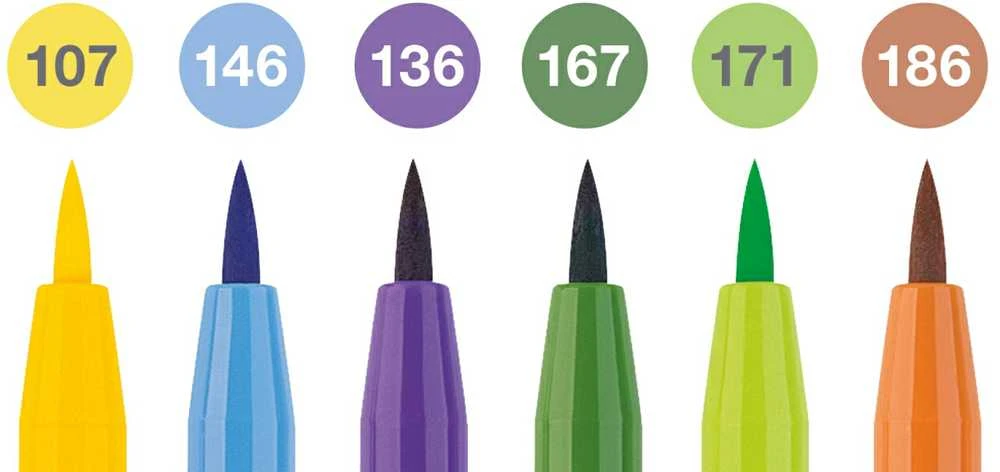 Teptukiniai rašikliai piešimui Faber-Castell Pitt Artist Pen, Summer vibes, 6 spalvų