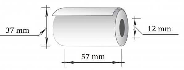Terminė kasos juosta, plotis 57mm, ilgis 15m, įvorė 12mm, skersmuo 37mm, 10vnt./pak.