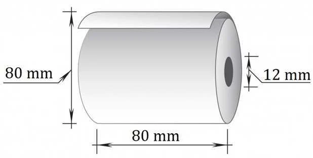 Terminė kasos juosta, 80x80m/12mm (maks. diam 80mm)