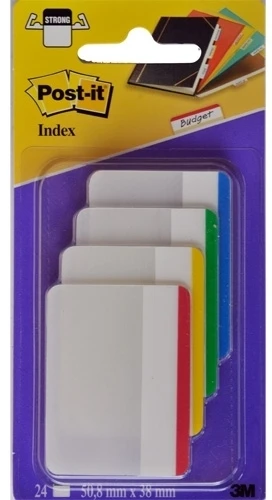 Lipnūs žymekliai Post-it, dideli, 24 lapeliai, 4 spalvos