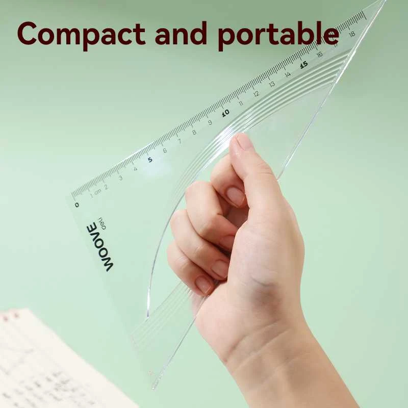 Trikampis DELI Woove 60°/18cm, skaidrus