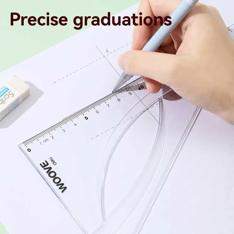 Trikampis DELI Woove 60°/18cm, skaidrus