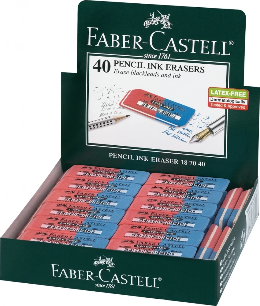 Trintukas Faber-Castell Latex Free, 7070-40, tinka pieštukams ir rašalui