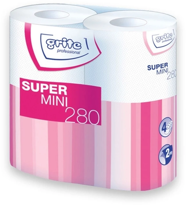 Tualetinis popierius GRITE Super Mini 250 lapelių, 8 ritinėliai, 3 sluoksniai