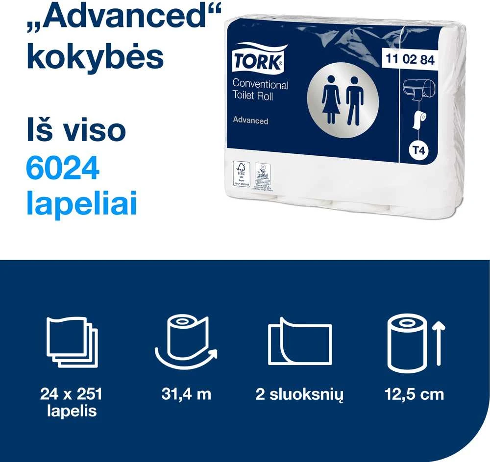 Tualetinis popierius Tork Conventional Advanced, 24 vnt.