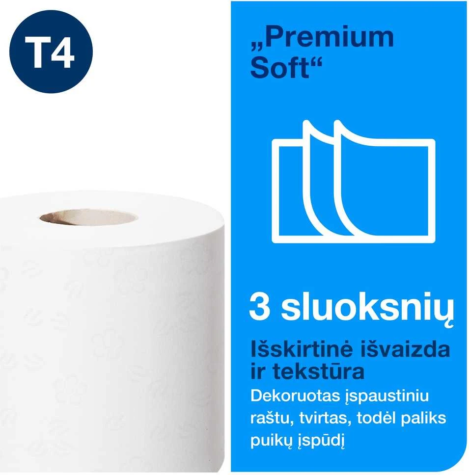 Tualetinis popierius Tork Premium Soft T4 (110317), baltas, 3 sluoksnių, 35 m, 248 lapeliai, 6 rulonai