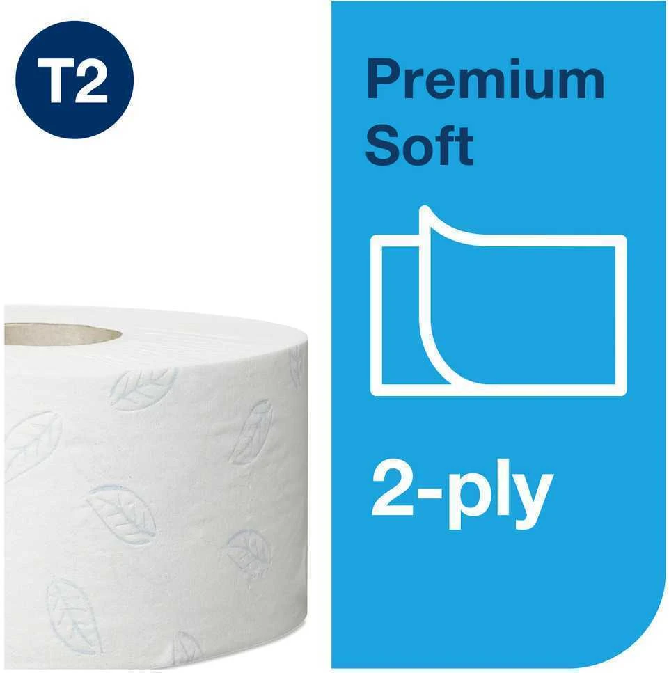 Tualetinis popierius Tork Premium Soft Jumbo Mini T2 (110253), baltos spalvos, 2 sluoksniai, 170 m, 1214 lapelių