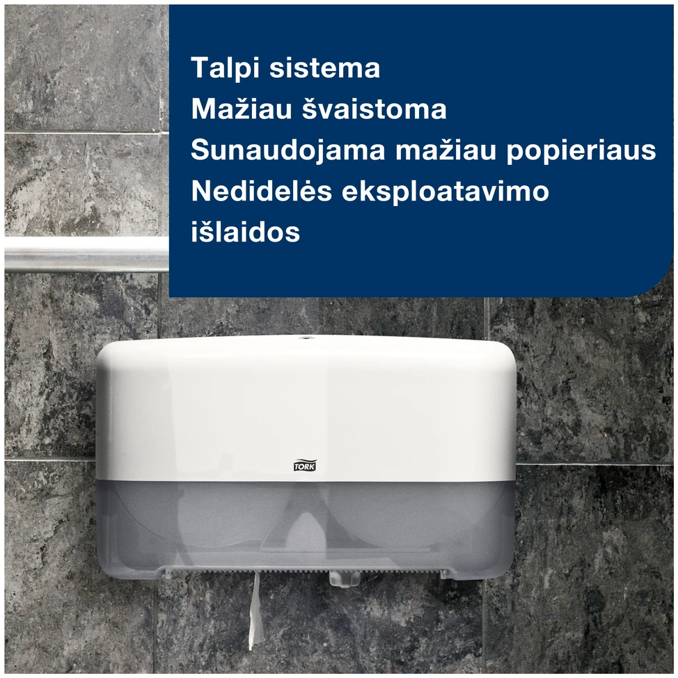 Tualetinis popierius Tork Universal Jumbo Mini T2 (120161), pilkos spalvos, 1 sluoksnis, 240 m, 1200 lapelių