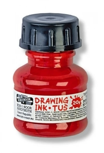 Tušas braižybai Koh-I-Noor, 20ml, raudonos spalvos
