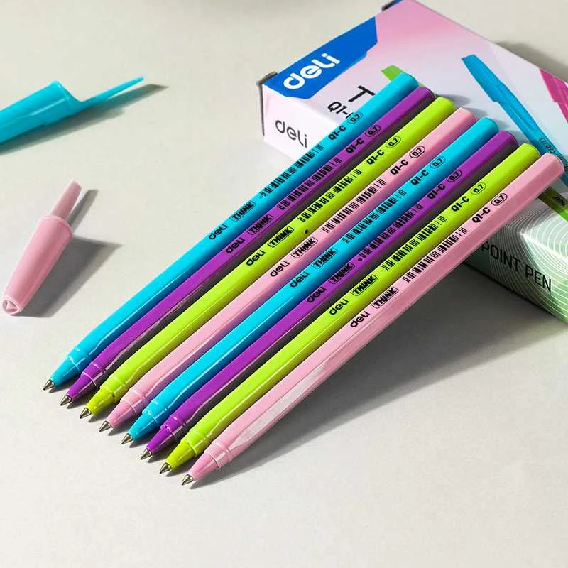 Tušinukas DELI Think 0.7 mm mėlynas rašalas, pastelinių spalvų