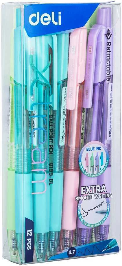 Tušinukas Deli Xtream, 0,7 mm pastelinių spalvų korpusas, tušas mėlynos spalvos