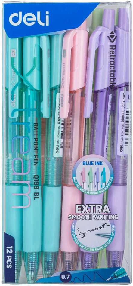 Tušinukas Deli Xtream, 0,7 mm pastelinių spalvų korpusas, tušas mėlynos spalvos