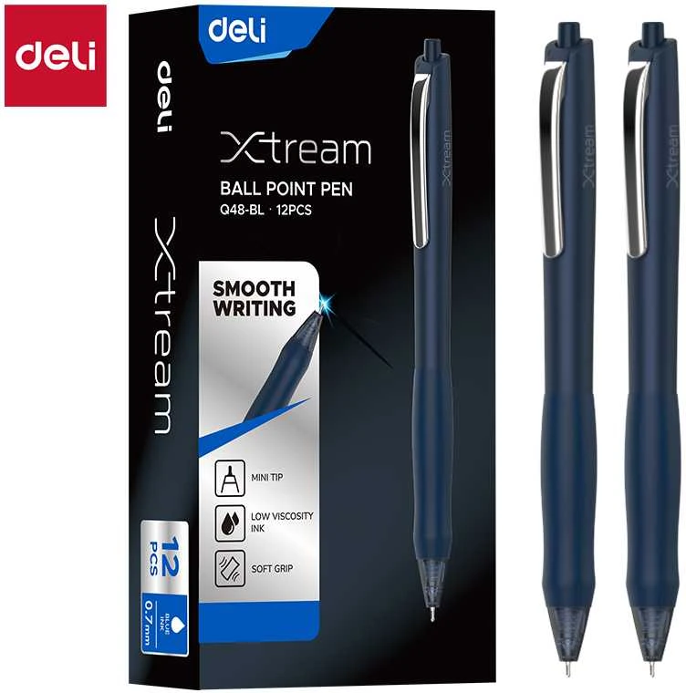 Tušinukas DELI Xtream Smooth Q48-BL, 0.7mm, mėlynos spalvos tušas