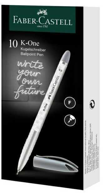 Faber-castell K-one rašiklis, 0,5 mm, juodas, vandeniui atsparus