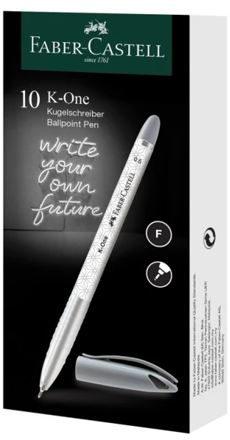 Faber-castell K-one rašiklis, 0,5 mm, juodas, vandeniui atsparus
