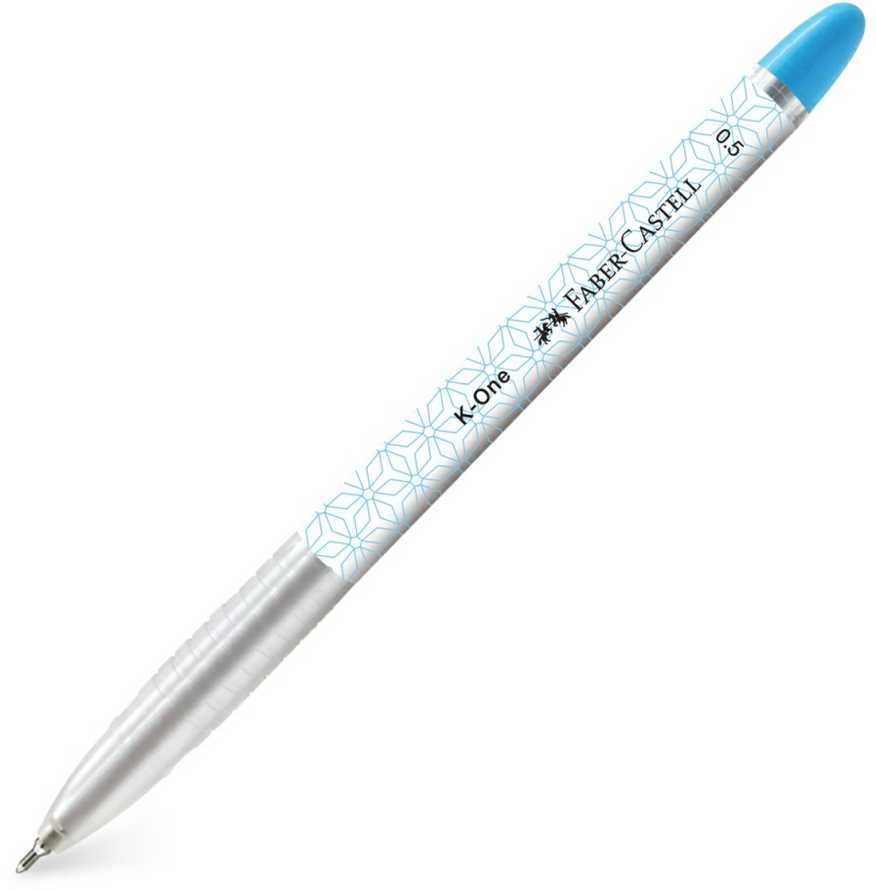 Faber-castell K-one rašiklis, 0,5 mm, mėlynas, vandeniui atsparus
