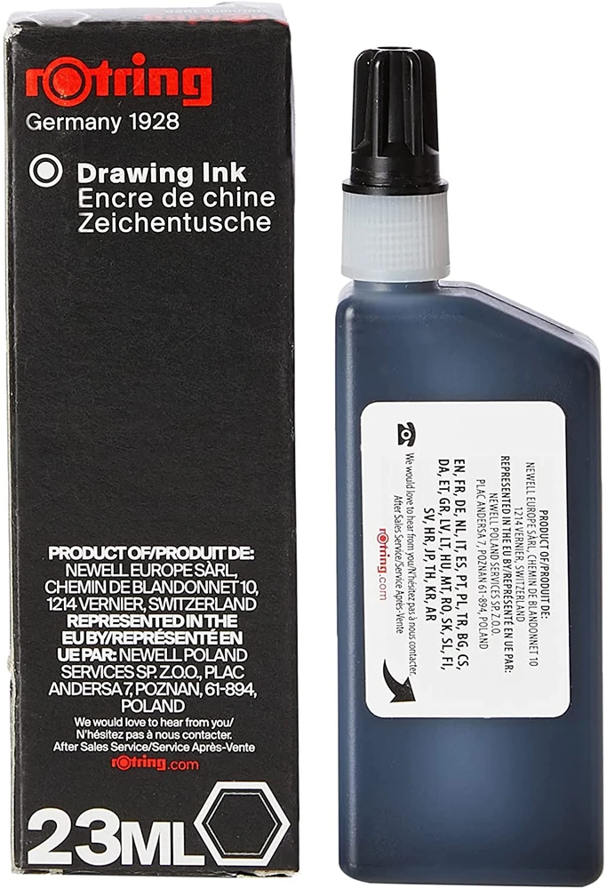 Rotring Rapidograph piešimo tušas 23 ml, juodas - S0194660
