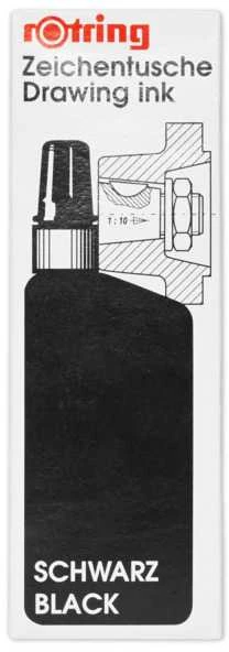 Rotring Rapidograph piešimo tušas 23 ml, juodas - S0194660