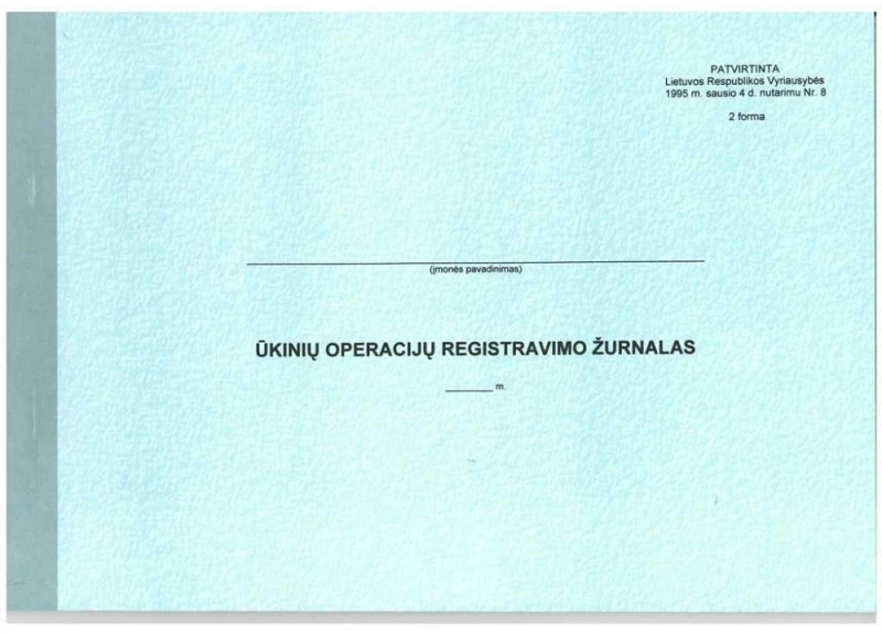 Ūkinių operacijų registravimo žurnalas, horizontalus