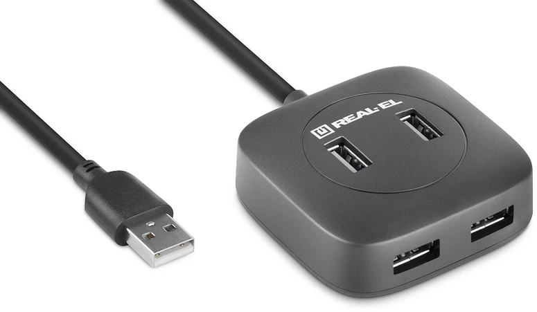 USB šakotuvas REAL-EL HQ-177 juodos spalvos