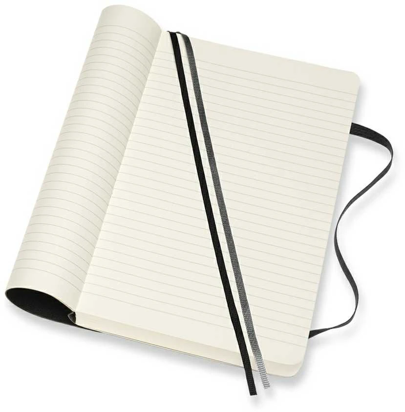 Užrašų knygelė Moleskine, 13x21cm,linijomis, minkštu viršeliu, juodos spalvos