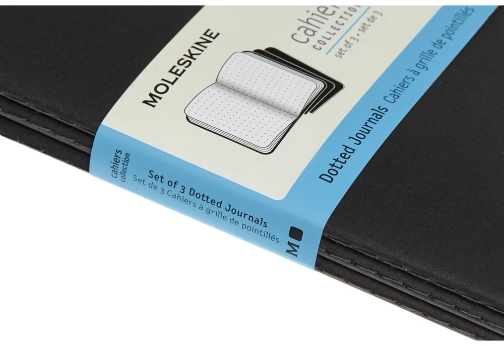 Užrašų knygelė Moleskine Cahier, 13x21cm,taškuotais lapais, minkštu viršeliu, juodos spalvos