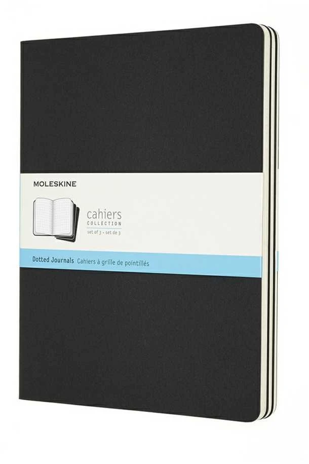 Užrašų knygelė Moleskine Cahier, 19x25cm,taškuotais lapais, minkštu viršeliu, juodos spalvos