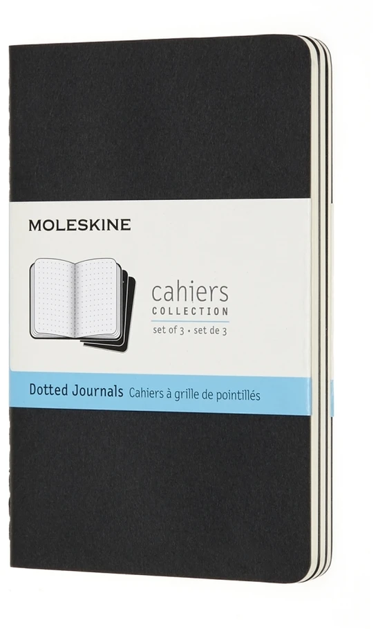 Užrašų knygelė Moleskine Cahier, 9x14cm,taškuotais lapais, minkštu viršeliu, juodos spalvos