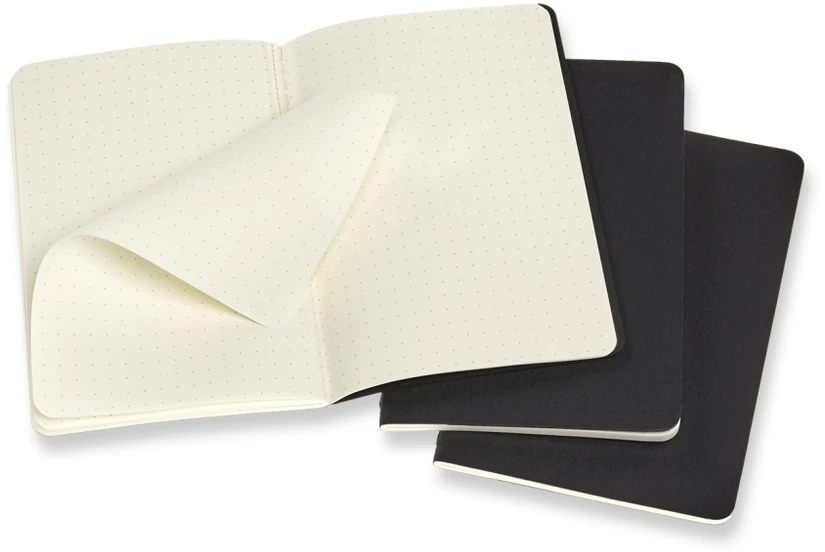 Užrašų knygelė Moleskine Cahier, 9x14cm,taškuotais lapais, minkštu viršeliu, juodos spalvos