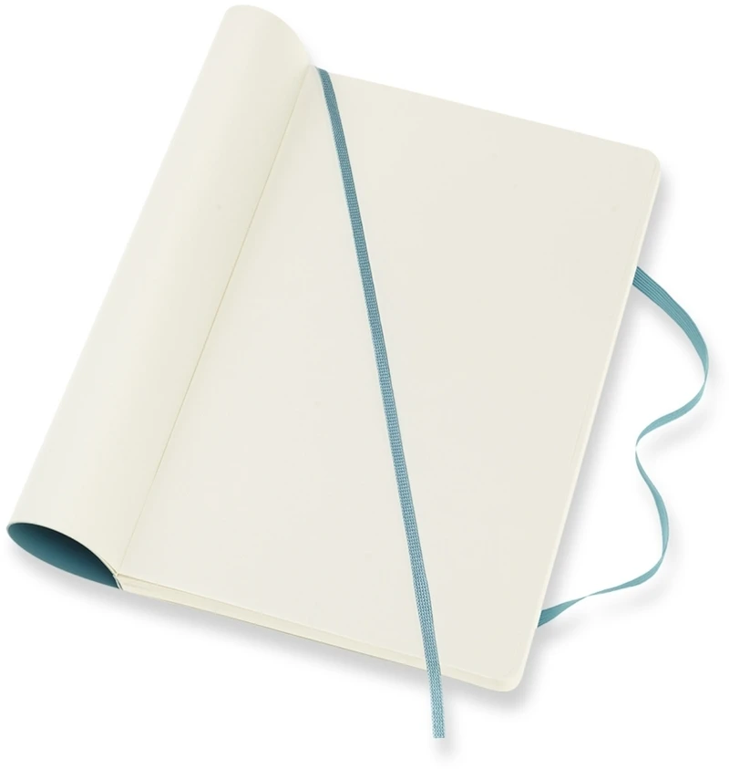 Užrašų knygelė Moleskine Classic, 13x21 cm, balti lapai, minkštais viršeliais, šviesiai mėlynos spalvos