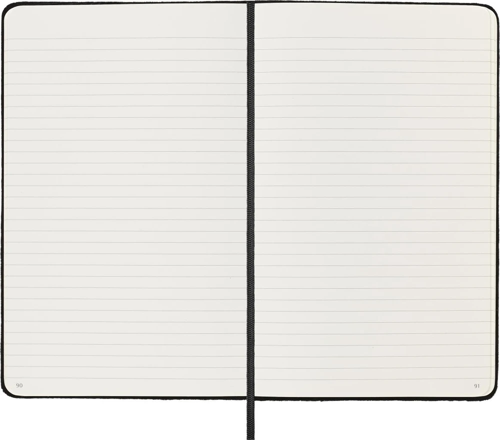 Užrašų knygutė Moleskine, 13x21cm, kietais viršeliais, juodos spalvos