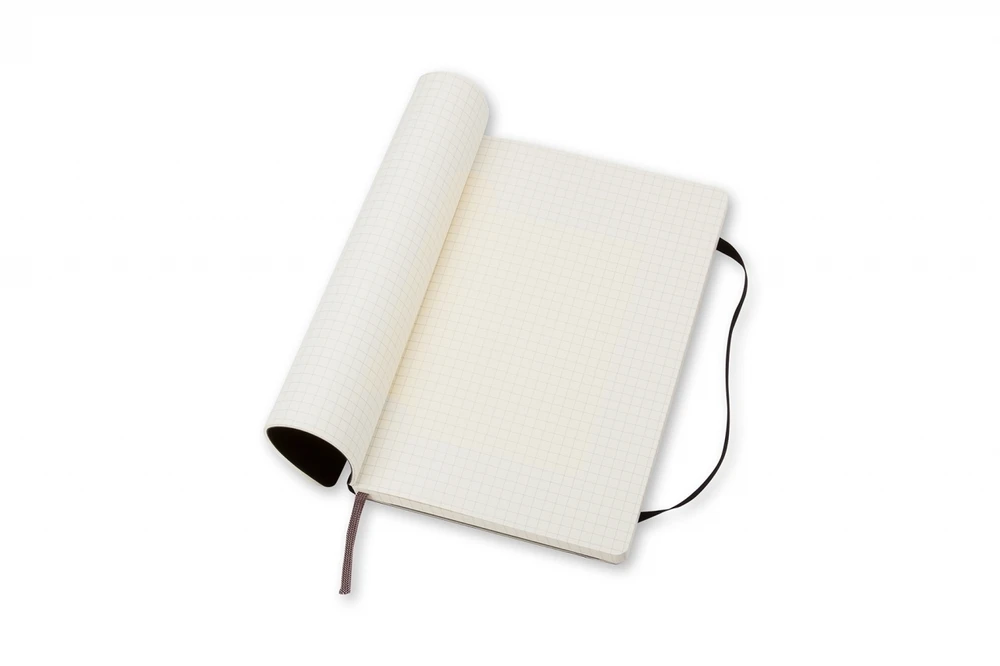 Užrašų knygutė Moleskine 13x21cm, langeliais, minkštu viršeliu, juodos spalvos